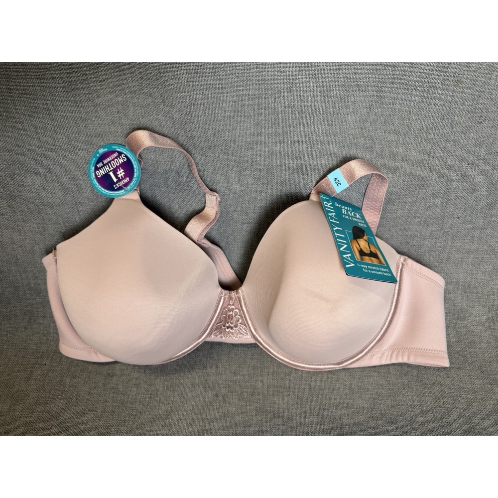 Vanity Fair Back Smoothing Full-Figure Underwire Bra 76380 42C NWT Twilight Lav
